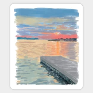 Sunset Over the Water Sticker